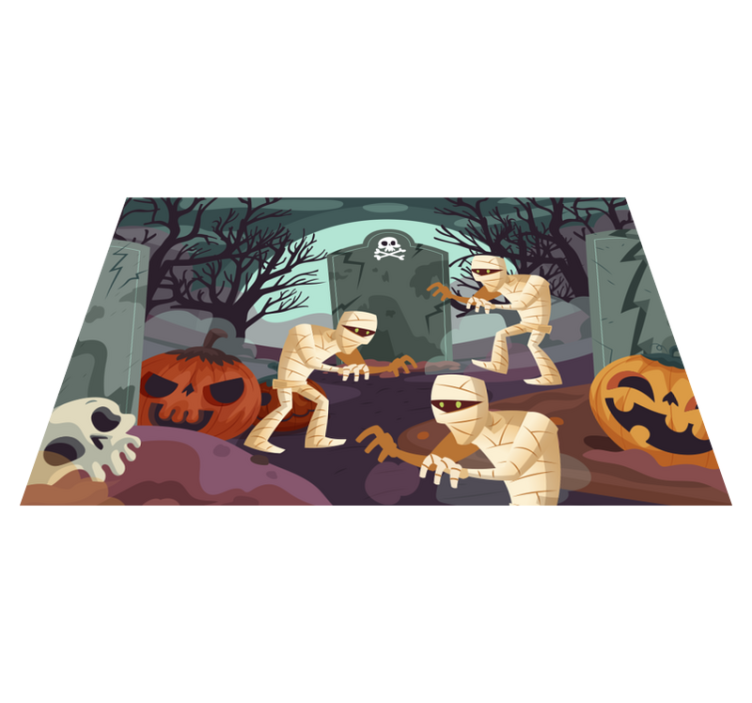 Halloween placemat mummies rising from the grave - TenStickers
