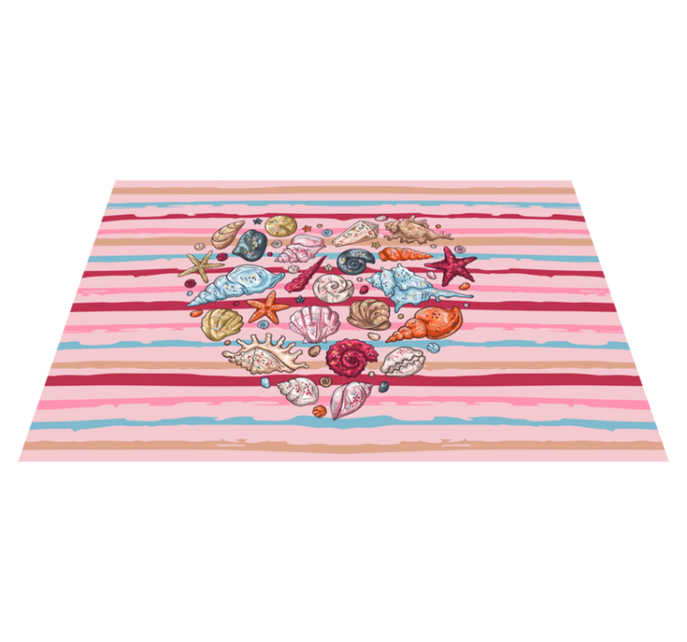 Modern placemat with shells heart design - TenStickers