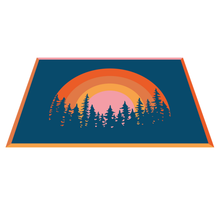 Original placemat vibrant rainbow landscape - TenStickers