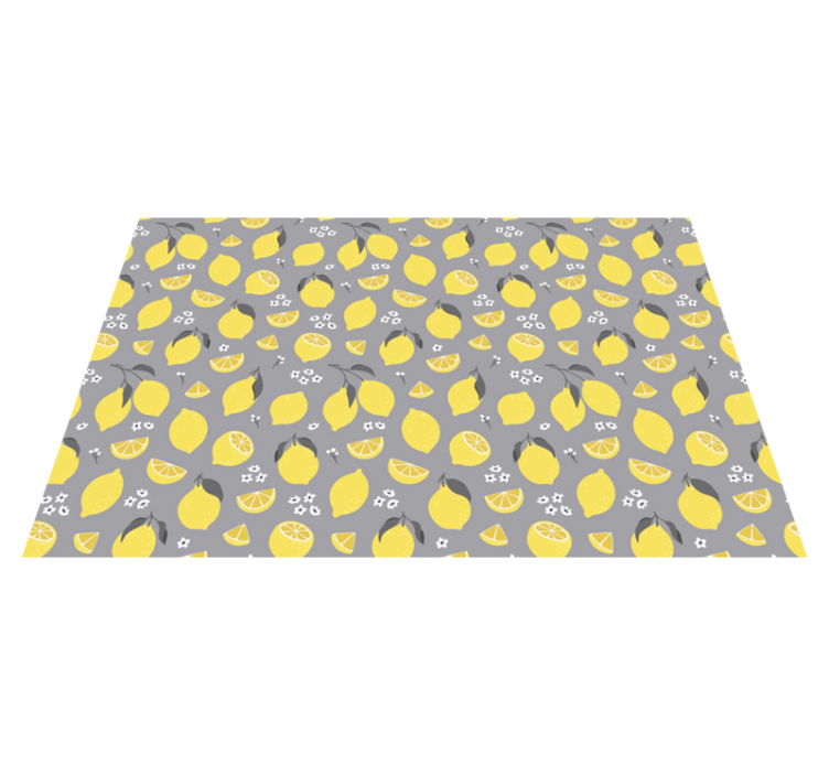 Grey and Yellow Lemon citrus placemats - TenStickers