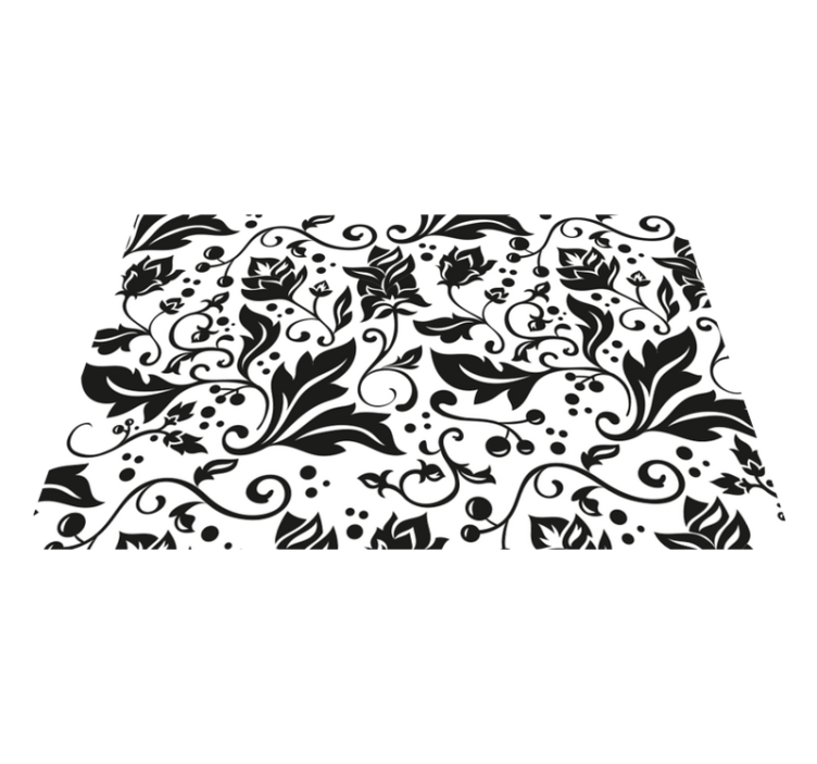 Floral black pattern placemat - TenStickers