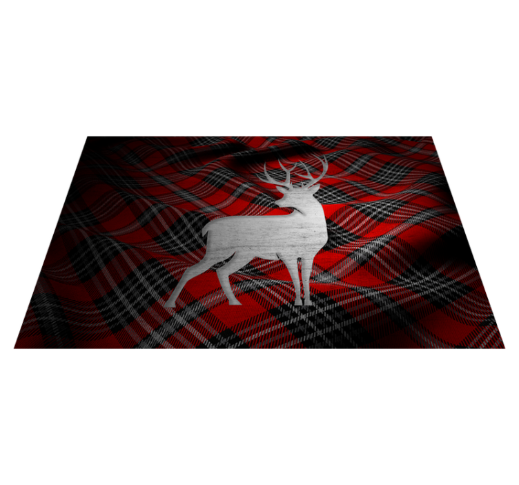 Deer silhouette red and black colors placemats - TenStickers