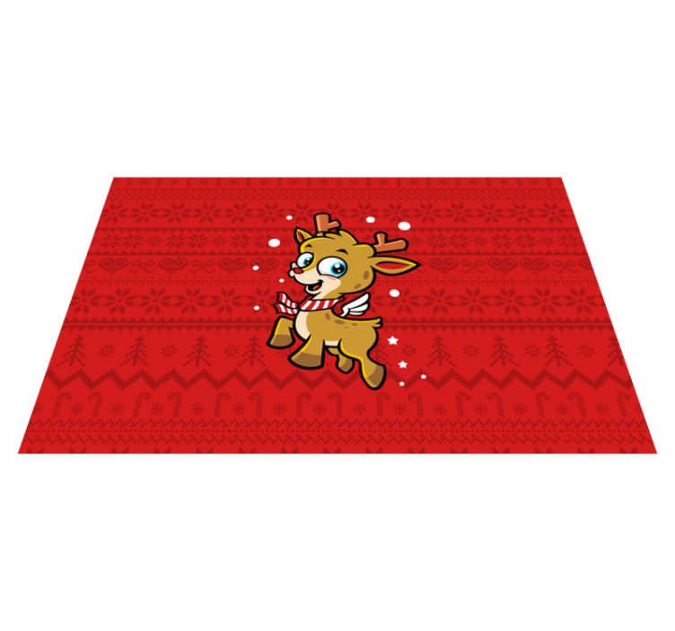 Christmas placemat cute reindeer design - TenStickers