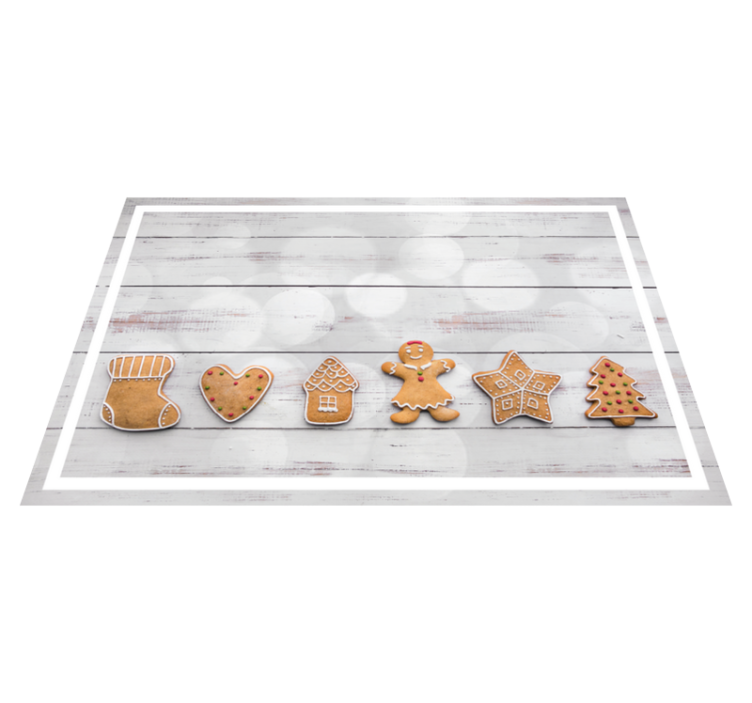 Christmas placemat gingerbread cookie variety - TenStickers