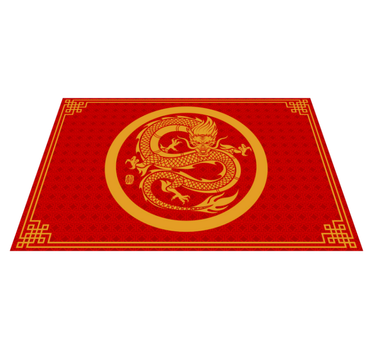 Original placemat dragon golden circle - TenStickers