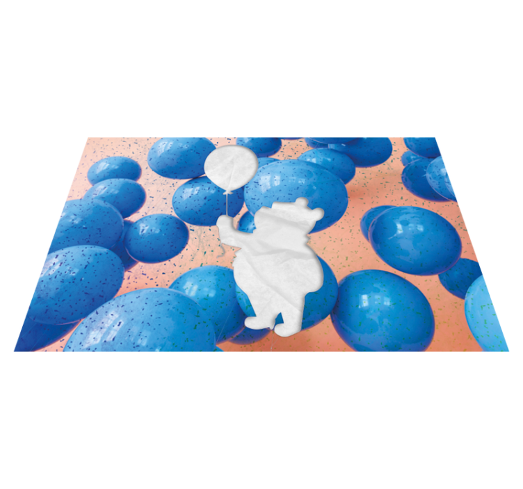 Children placemat bear with balloon - TenStickers