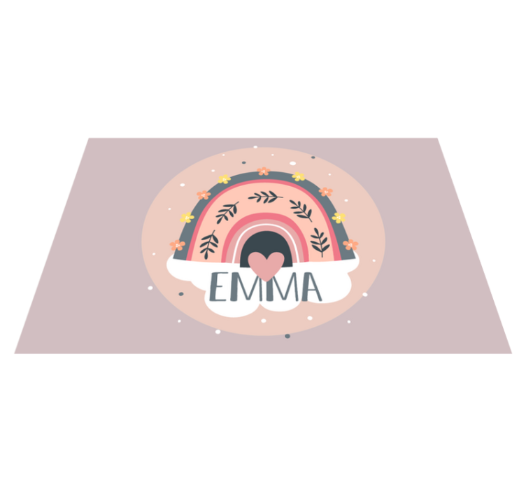 Children placemat rainbow floral design - TenStickers