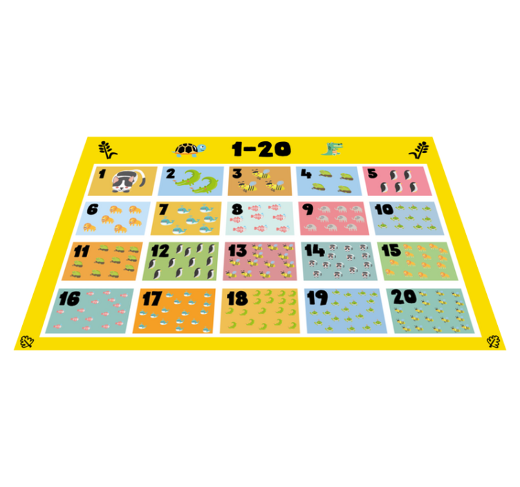 Children placemat colorful number chart - TenStickers