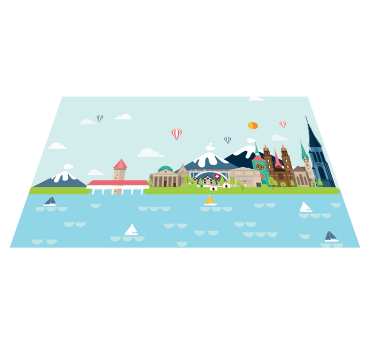 Original placemat colorful cityscape design - TenStickers