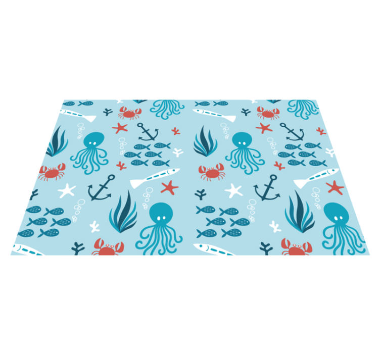 Children placemat colorful sea creatures - TenStickers