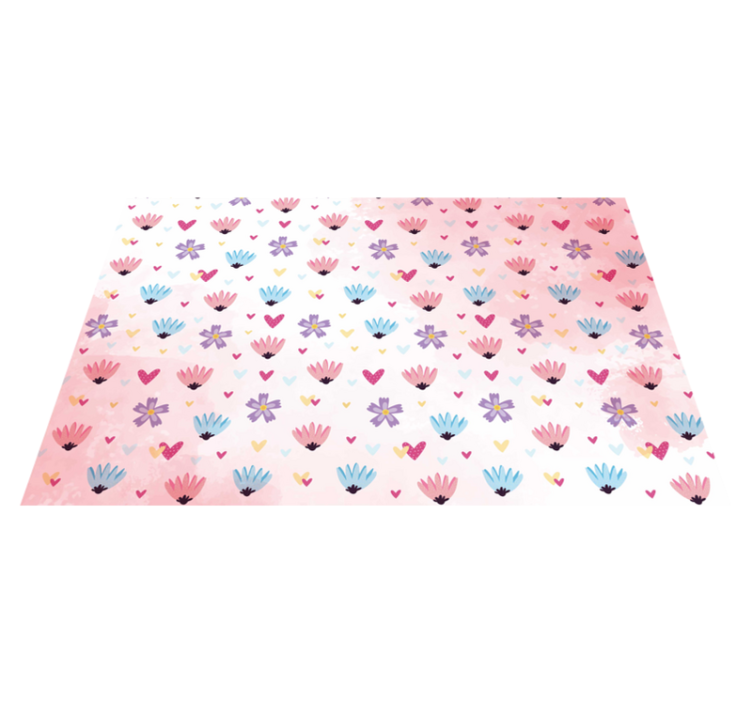 Children placemat with floral heart designs - TenStickers
