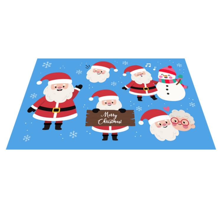 Christmas placemat featuring santa characters - TenStickers