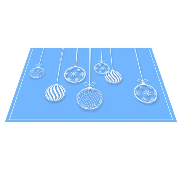 Christmas placemat with hanging holiday ornaments - TenStickers