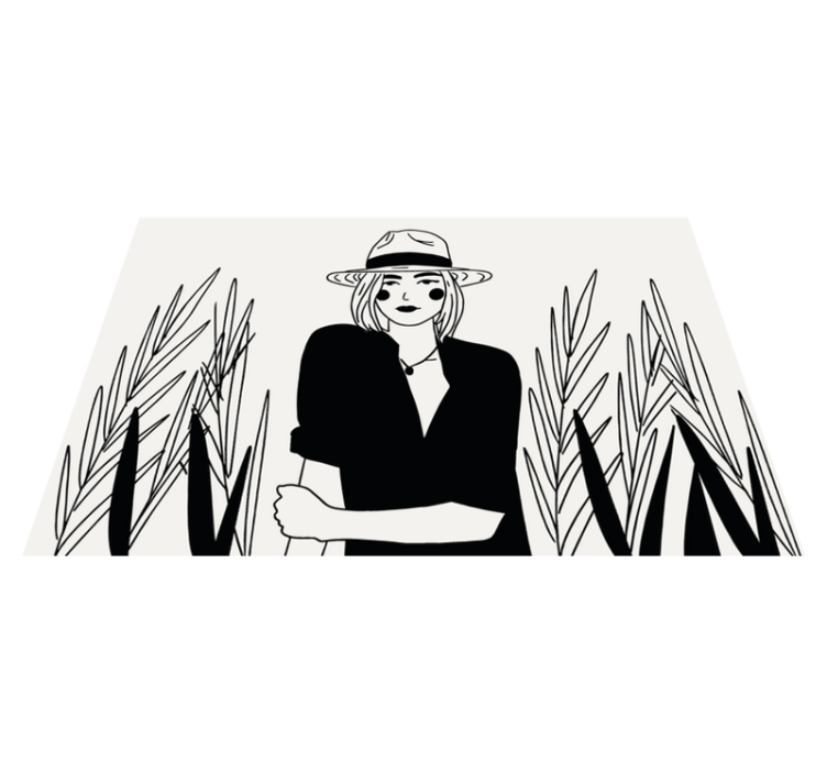 Original placemat stylish woman illustration - TenStickers