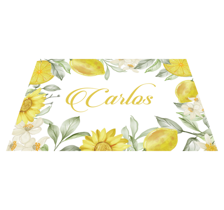 Customisable placemat lemon floral design - TenStickers