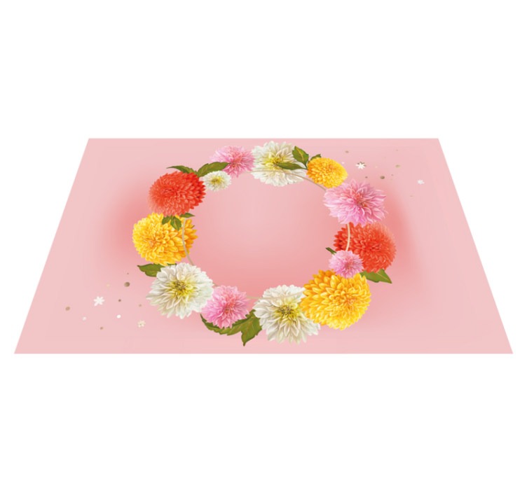 Original placemat floral circle design - TenStickers