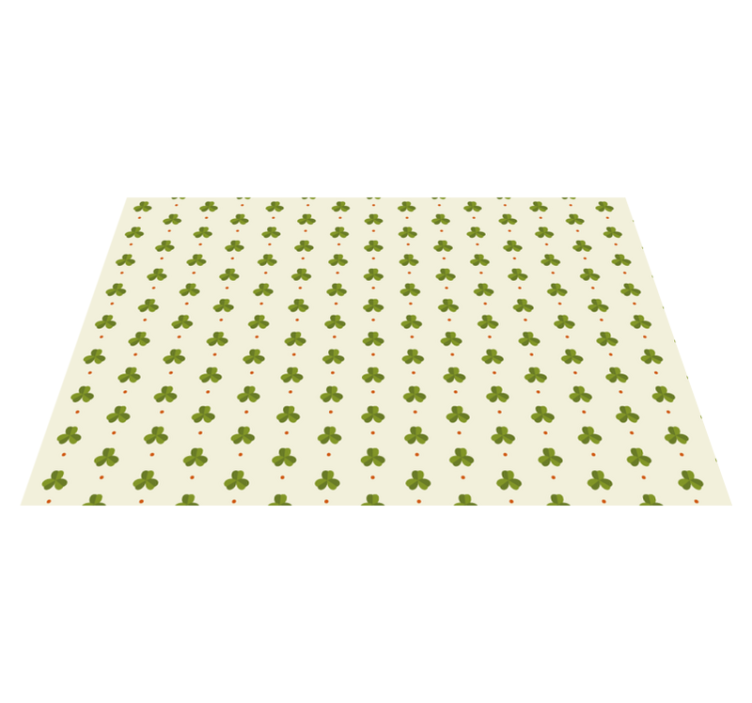 Green shamrocks with orange dots Vinyl placemat - TenStickers