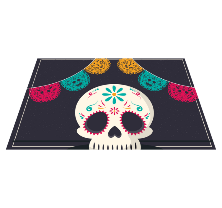Halloween placemat colorful skull banner - TenStickers