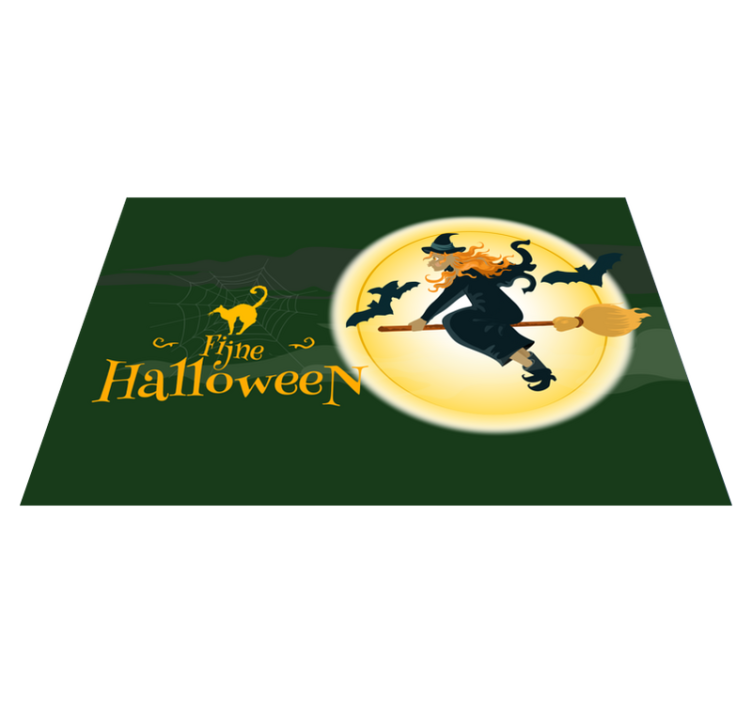Halloween placemat witch broomstick scene - TenStickers