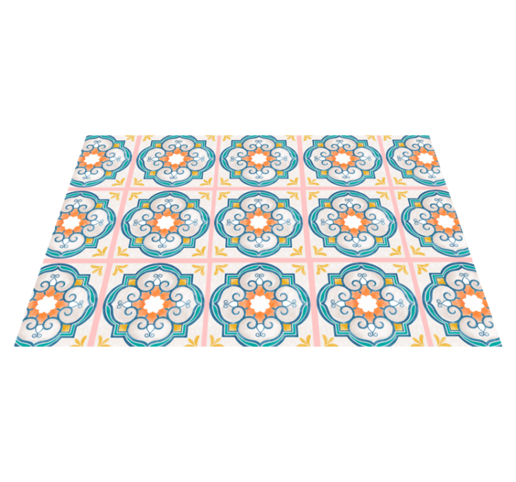 Moroccan red orange yellow tile  placemats - TenStickers