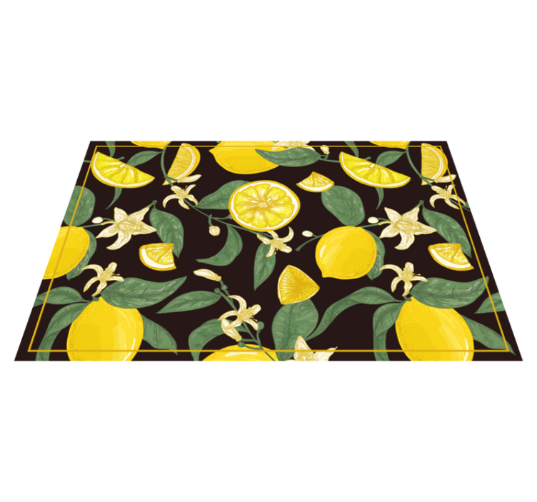 Original placemat lemon and floral design - TenStickers