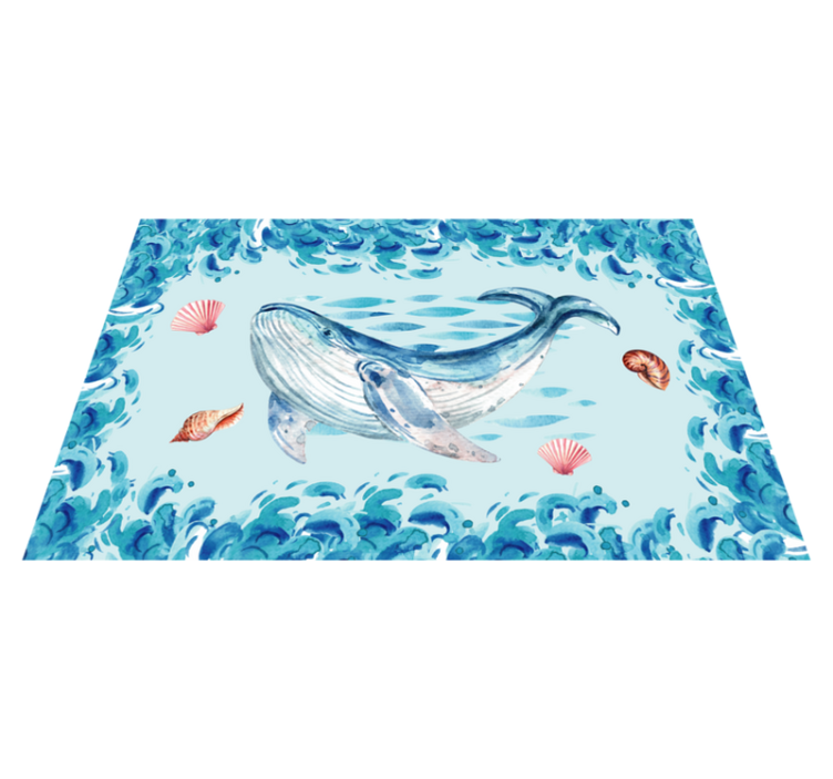 Original placemat whale ocean elements - TenStickers