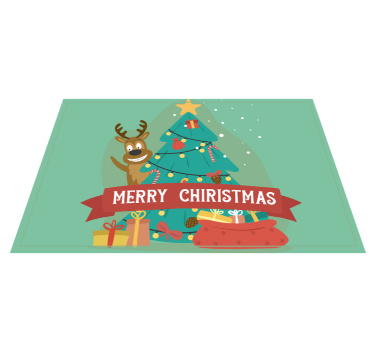Christmas placemat cheerful holiday tree - TenStickers