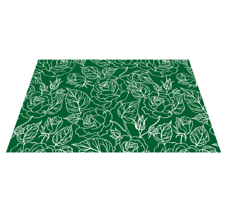Green flowers elegant placemats - TenStickers