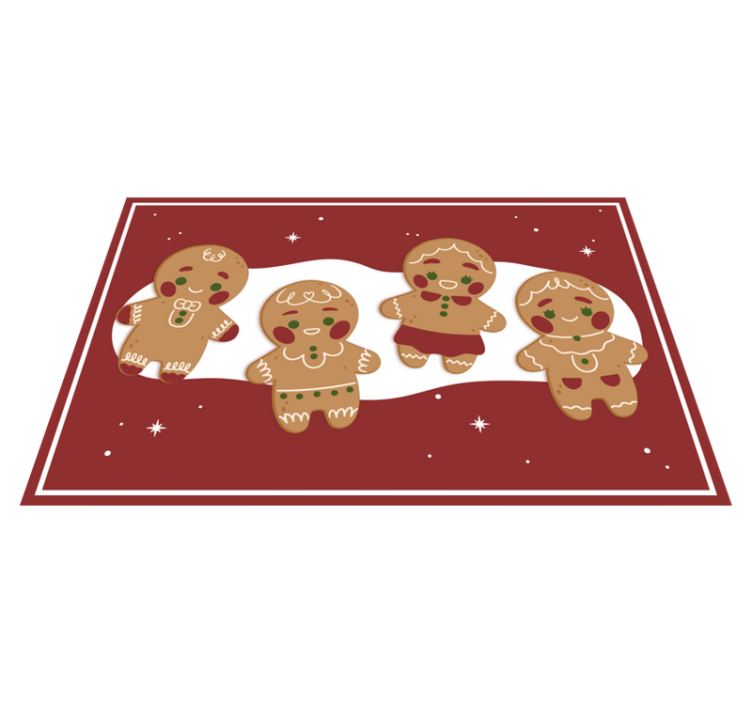 Christmas placemat gingerbread cookie figures - TenStickers