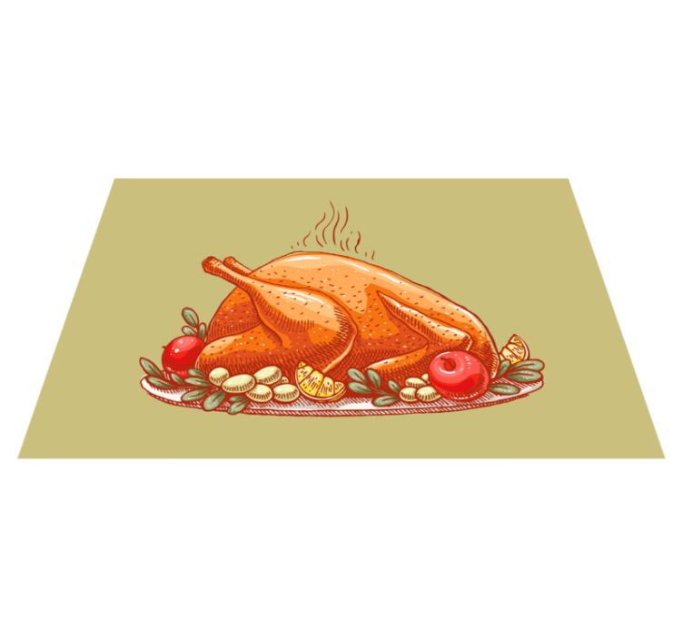 Roast Turkey on a platter Christmas placemats - TenStickers