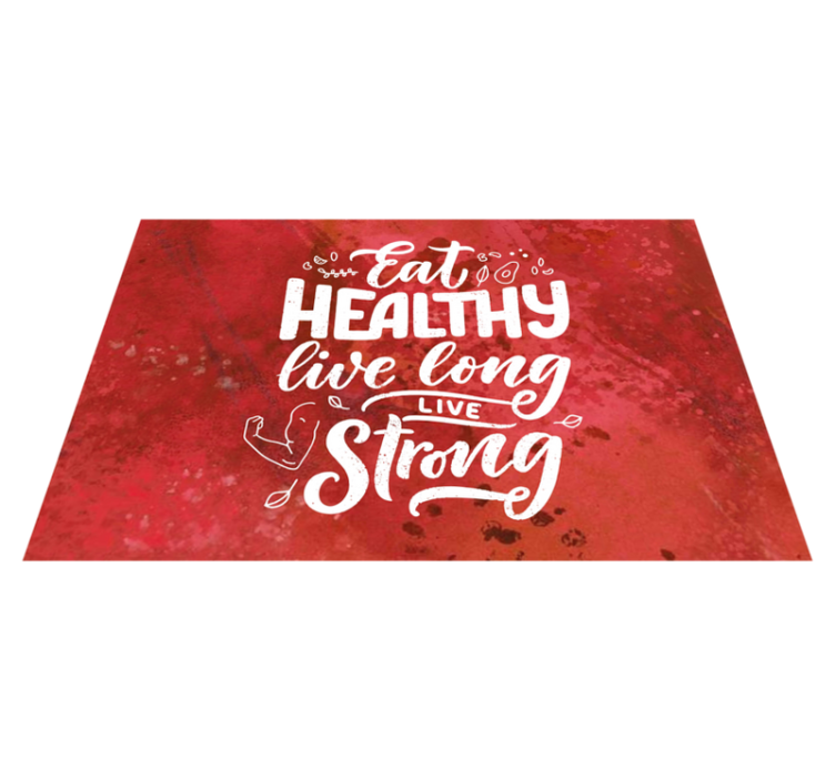 Placemat with quote eat healthy live strong - TenStickers