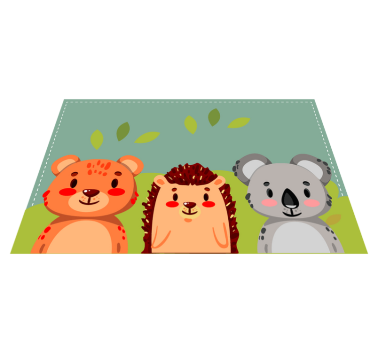 Children placemat cute animal companions - TenStickers