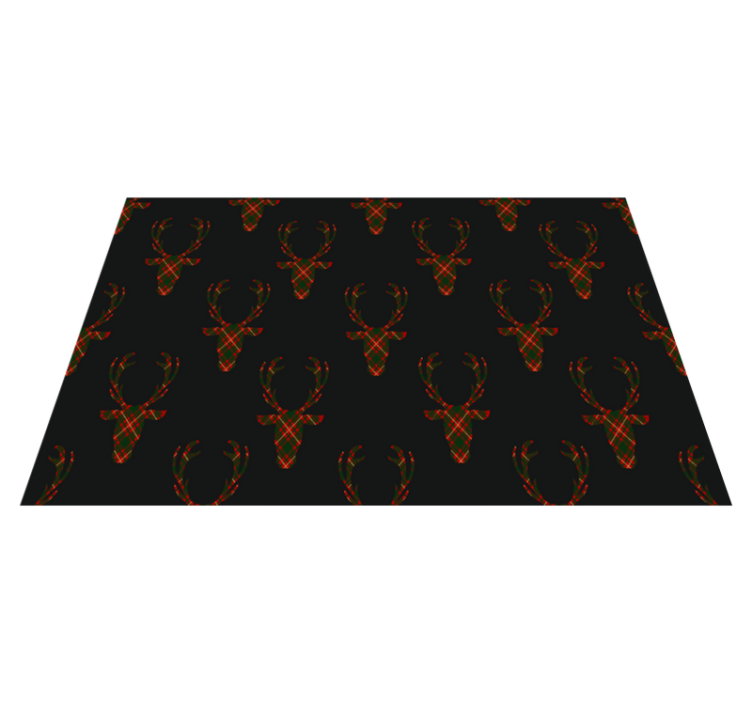 Plaid deer head elegant placemats - TenStickers