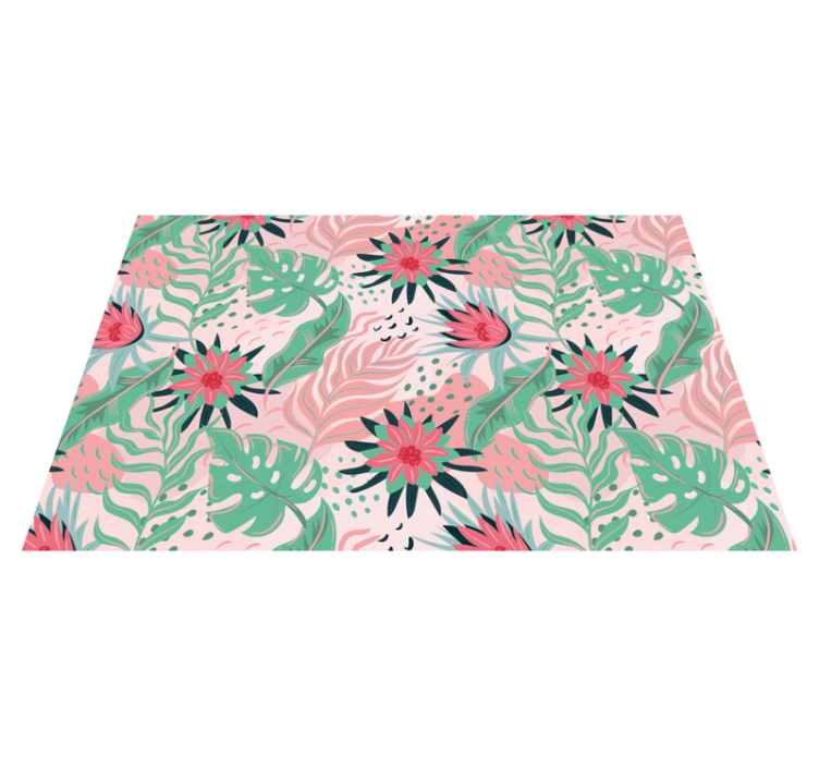 Floral pattern pink background modern placemats - TenStickers