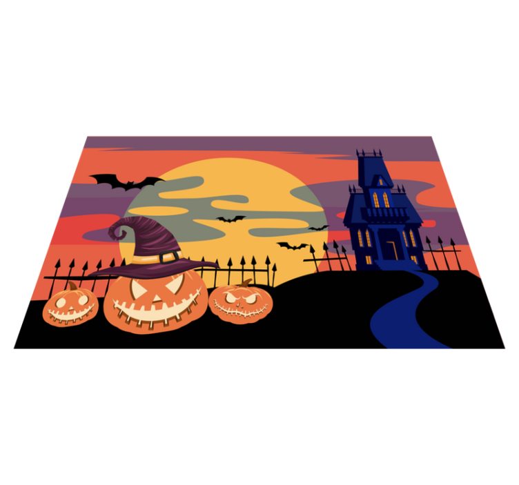 Halloween placemat pumpkin nightmare scene - TenStickers