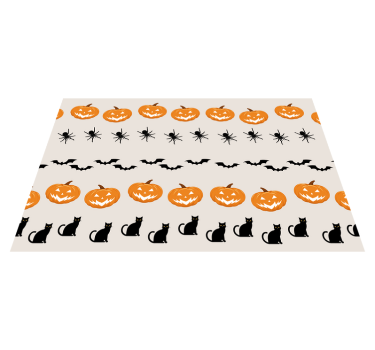 Halloween placemat pumpkin spider cat - TenStickers