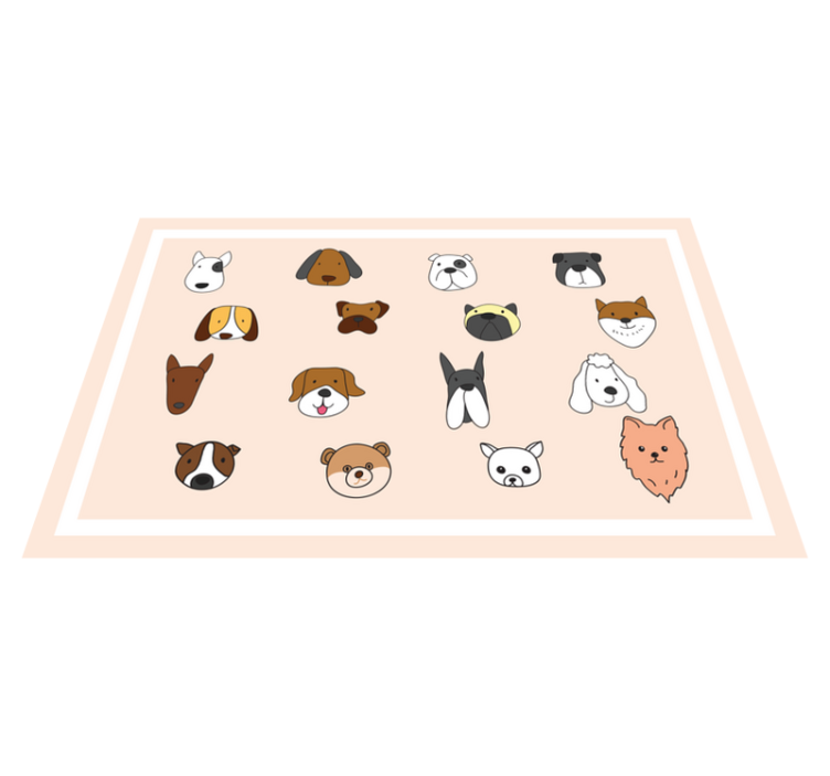 Children placemat animal faces collection - TenStickers