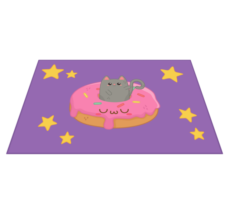 Children placemat cute cat donut design - TenStickers