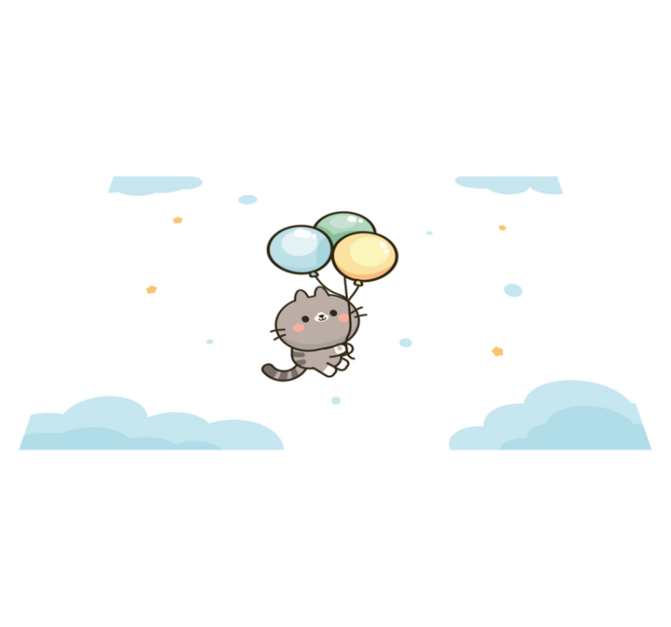 Children placemat cute cat balloons - TenStickers