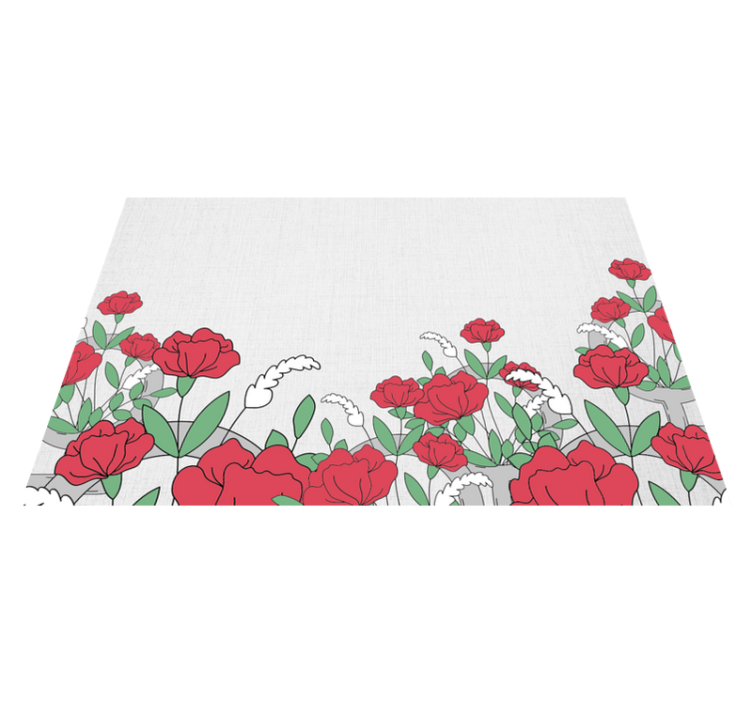 Original placemat floral design with leaves - TenStickers