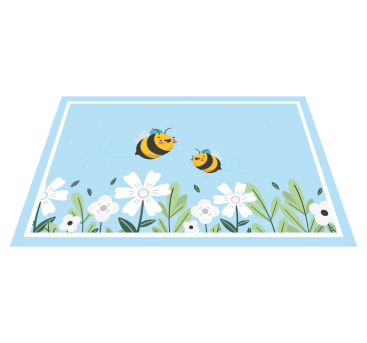 Children placemat cheerful bees in flight - TenStickers