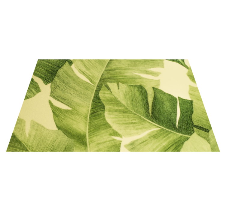 Painted green leaves elegant placemats - TenStickers