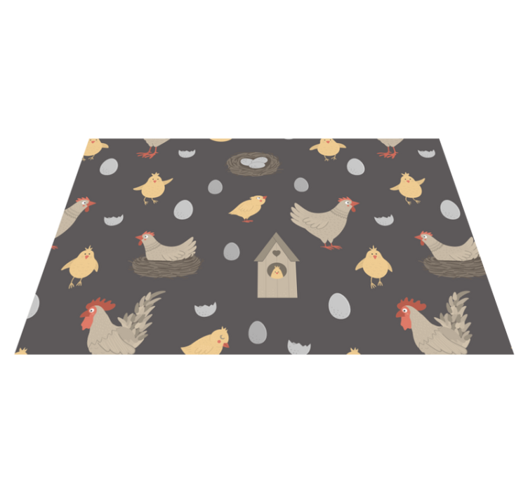 Children placemat charming farmyard fowl - TenStickers