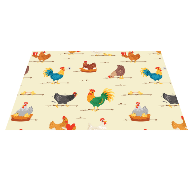 Children placemat with colorful chicken patterns - TenStickers