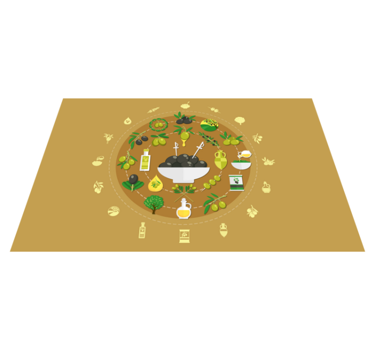 Olive themed Vinyl placemats - TenStickers