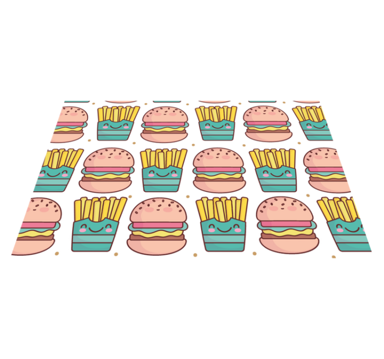 Children placemat happy burger design - TenStickers