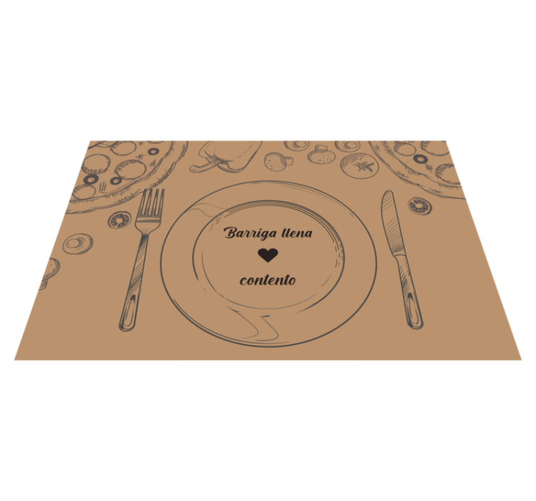 Original placemat empty plate with heart - TenStickers