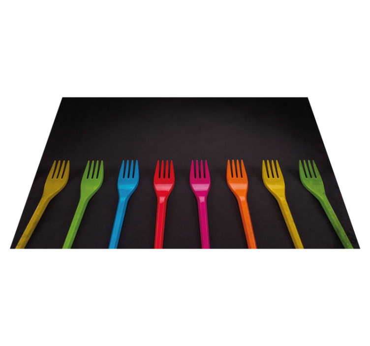 Children placemat colorful fork set - TenStickers
