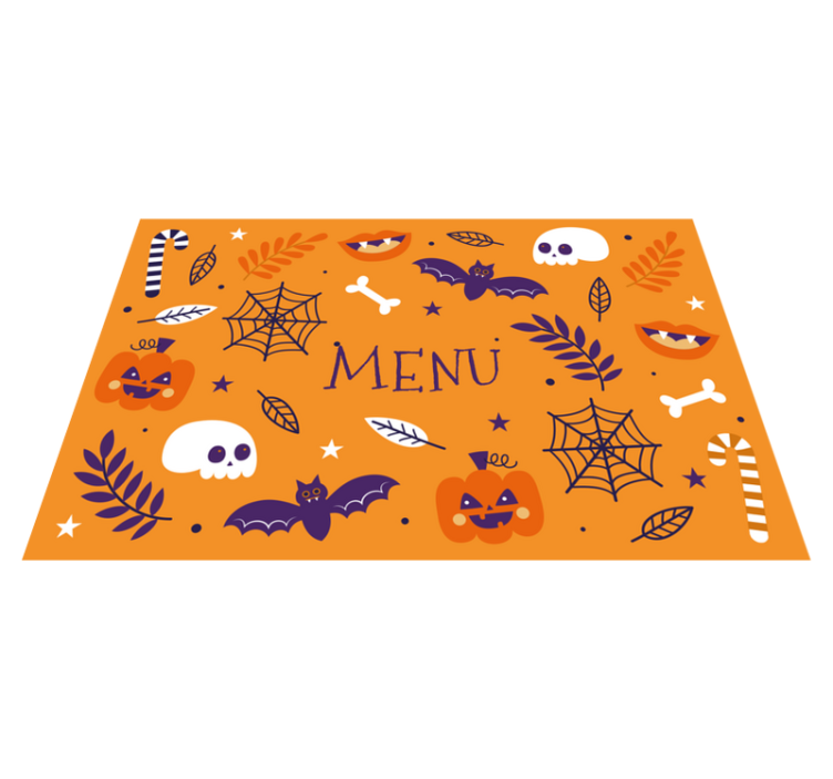 Halloween placemat with spooky halloween menu - TenStickers