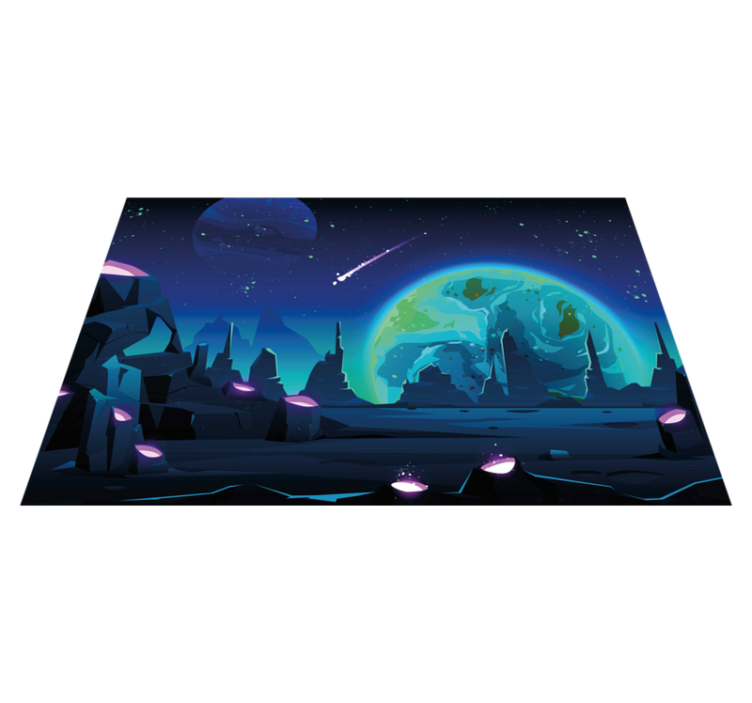 Modern placemat cosmic landscape design - TenStickers